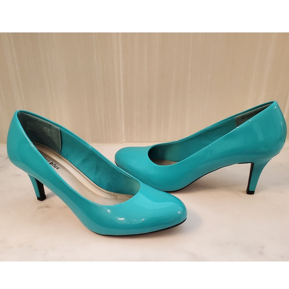 Turquoise Patent Leather Heels